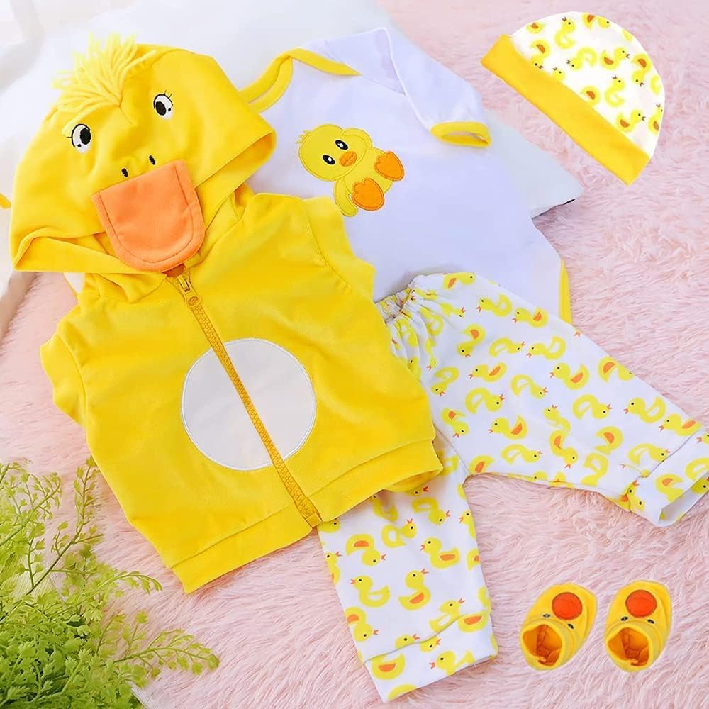 Yellow Duck Reborn Baby Doll Clothes 5pcs Set