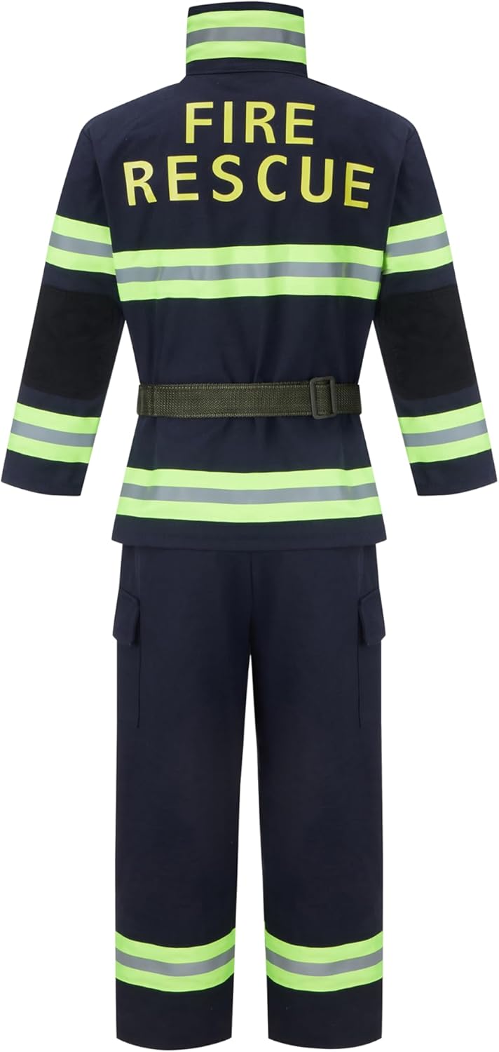 Kosgraiy Kids Firefighter Costume with 9pcs Accessories