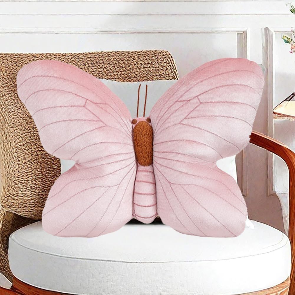 Butterfly Shaped Plush Pillow All Pink