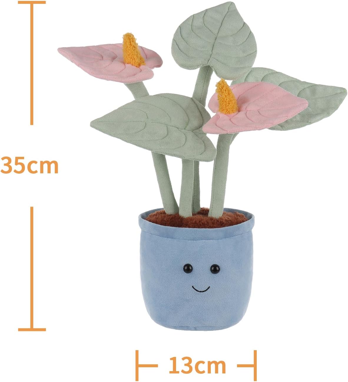 Apricot Lamb Potted Pink Anthurium Plush Stuffed Animal for Kids 1