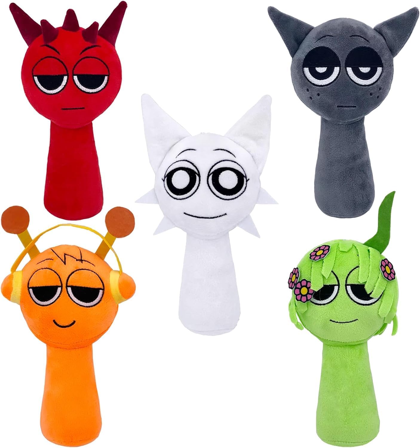 Sprunki Game Plush Toys 5PCS Soft Pillow Dolls