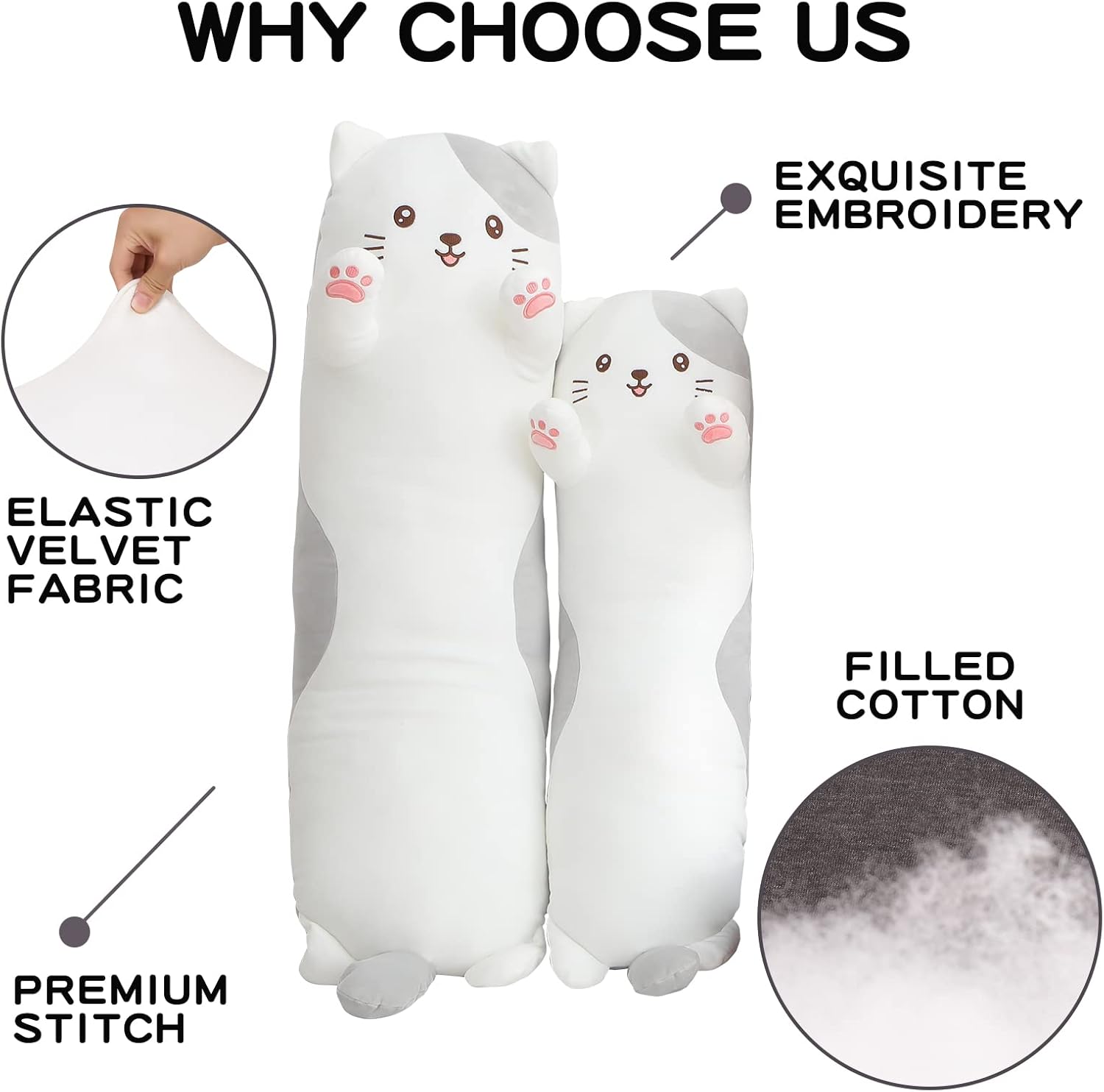 36 Cat Stuffed Animal Plush Pillow Toy
