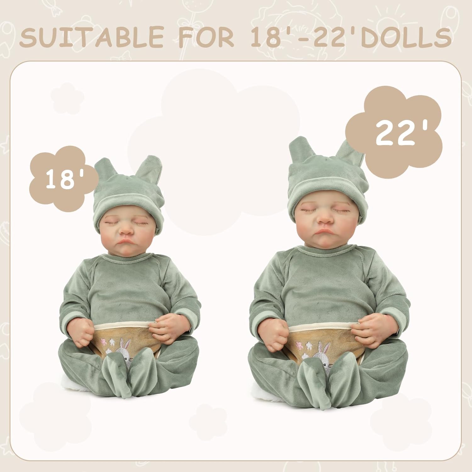 YOYOExment Reborn Baby Doll Clothes 20 Inch
