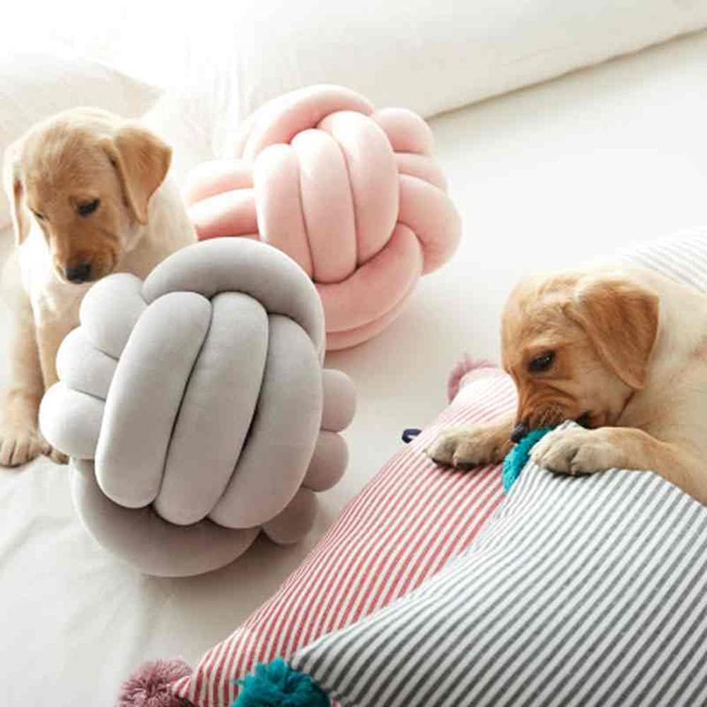 PUXU Knot Pillow Ball Round Plush Cushion Mint 85in22cm