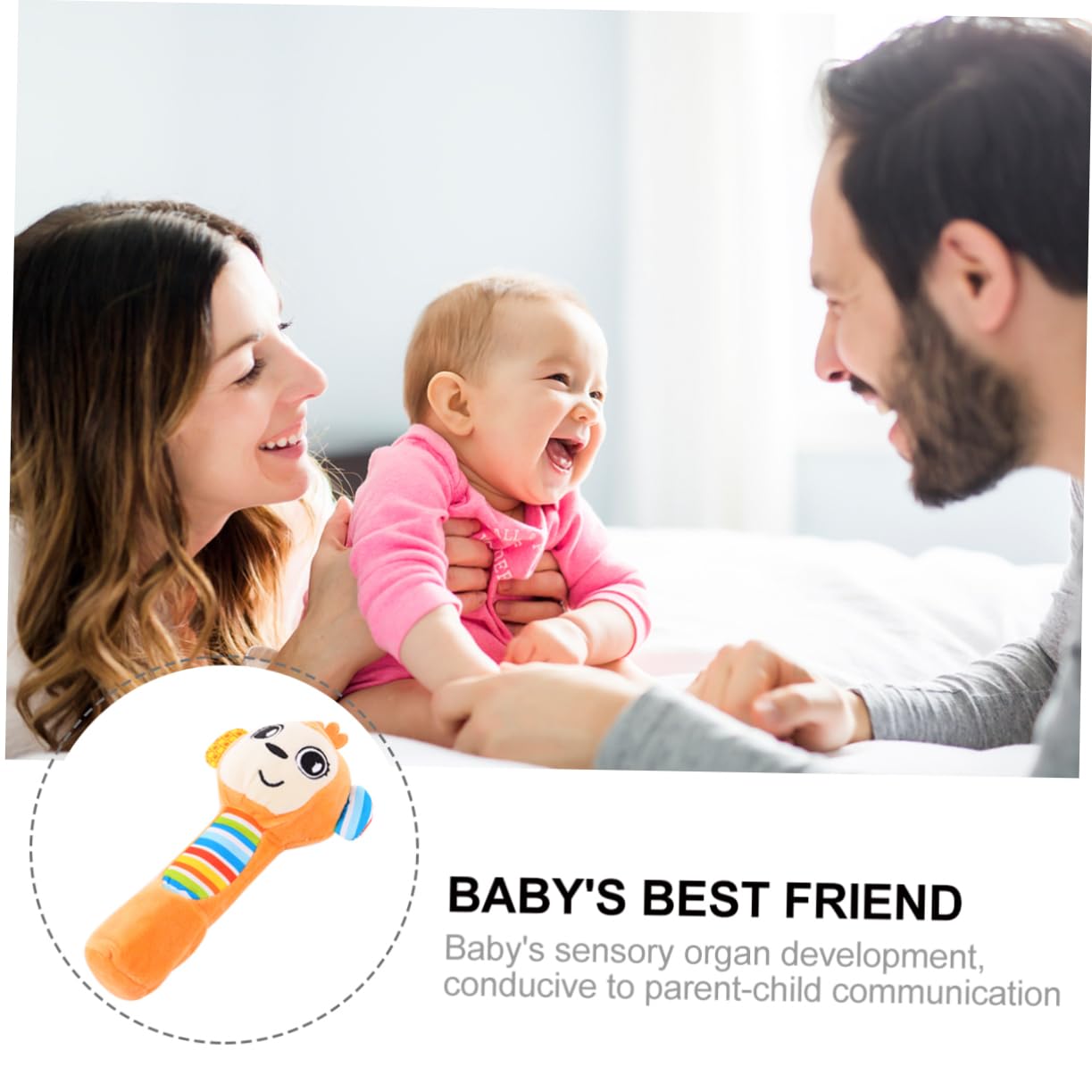 SUPVOX Plush Rattle Monkey Toy for Newborn Baby