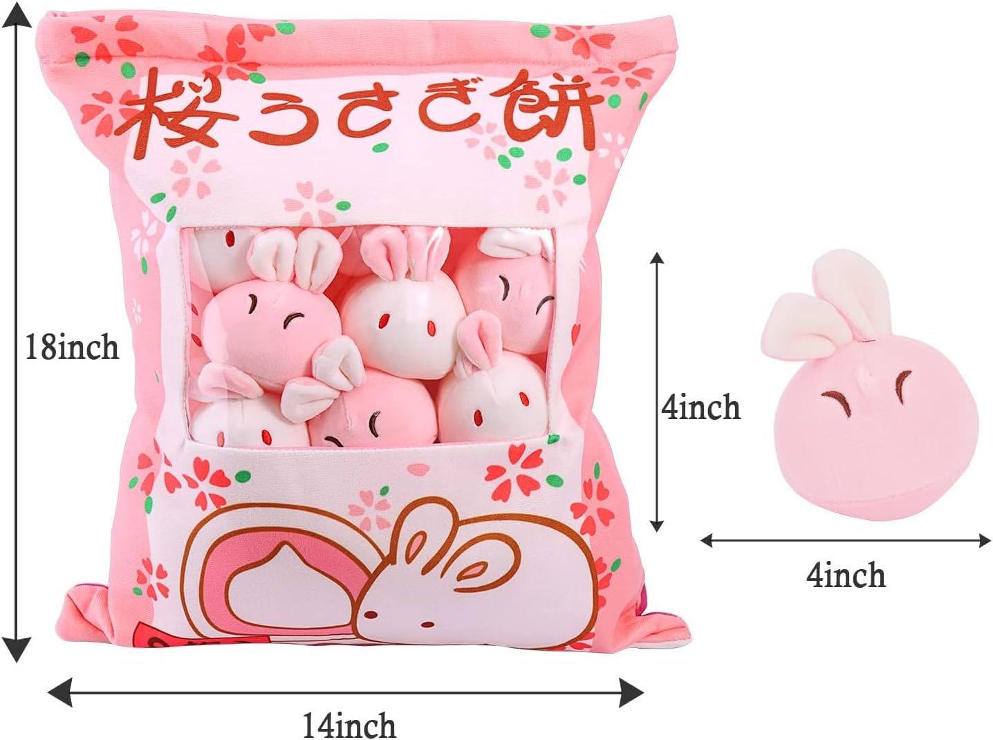 JILPAK Cute Bunny Plush Pillow with 8 Dolls