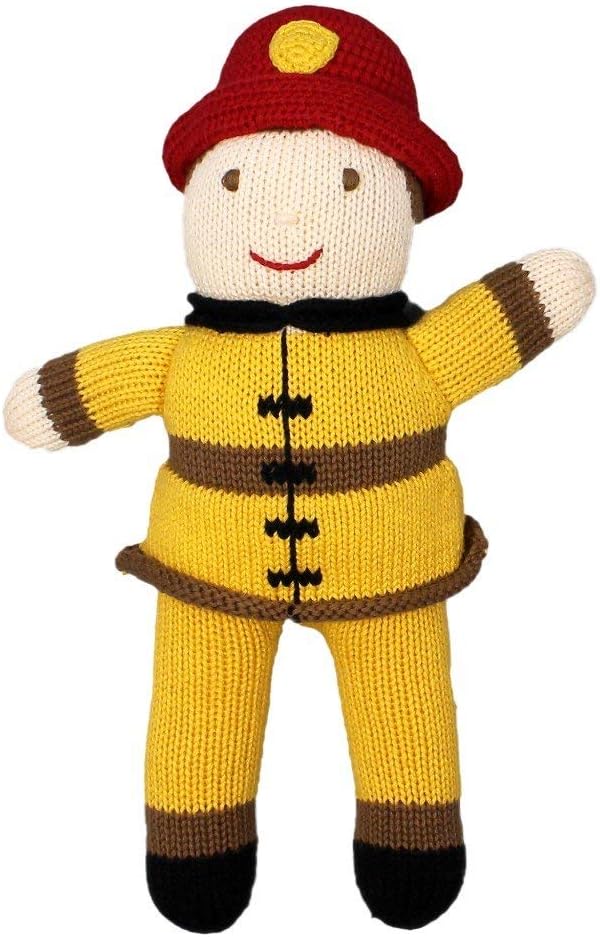 ZUBELS Baby Hand-Knit Frank The Fireman Plush Doll 12-Inch 1