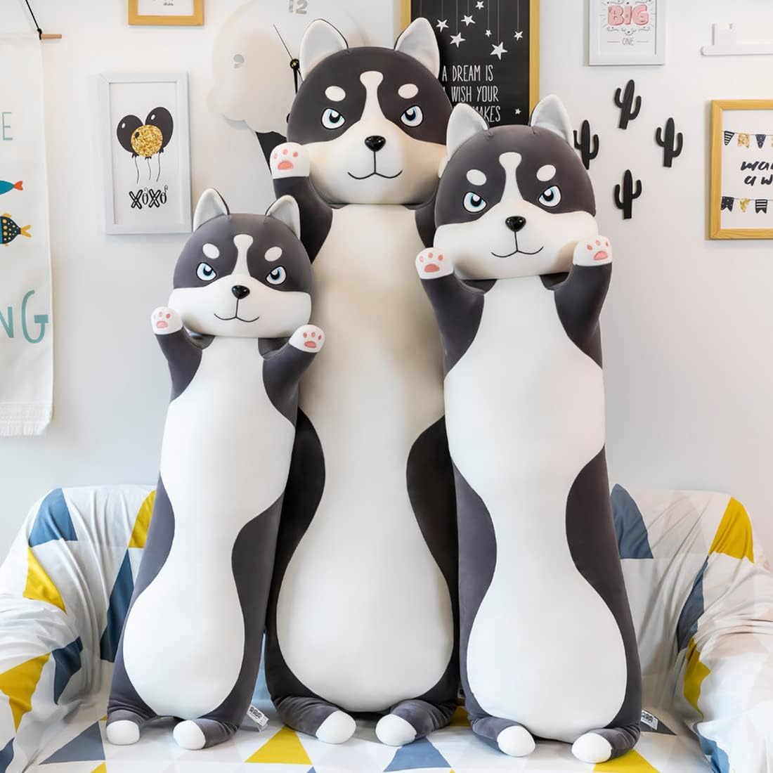 Yeqivo Long Husky Plush Pillow for Kids and Girls 1