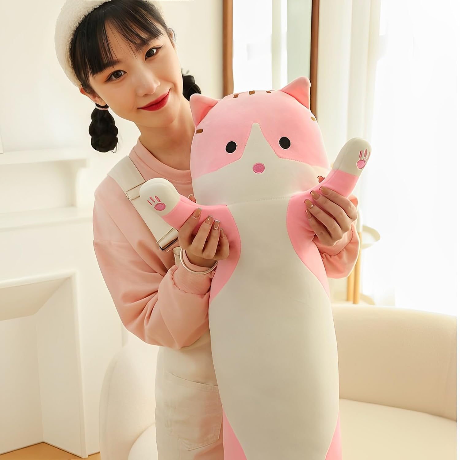 WUYU Plush Cat Pillow Soft Stuffed Kitten Toy Gift for Kids