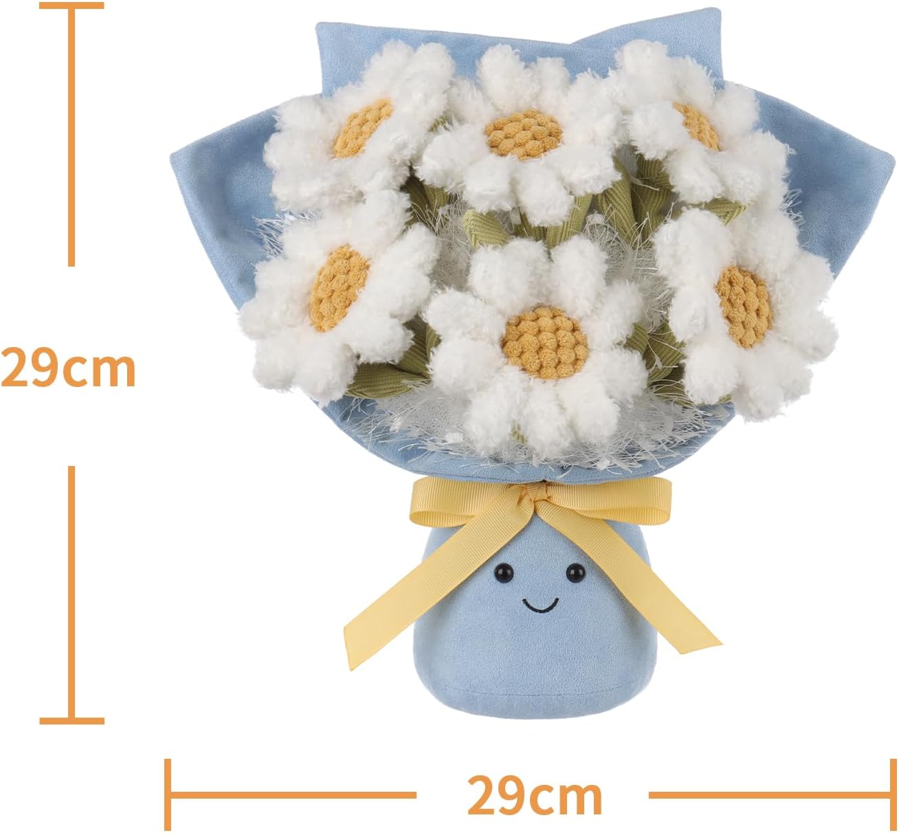 Apricot Lamb Romantic Daisy Bouquet Plush Stuffed Animal 115 Inches