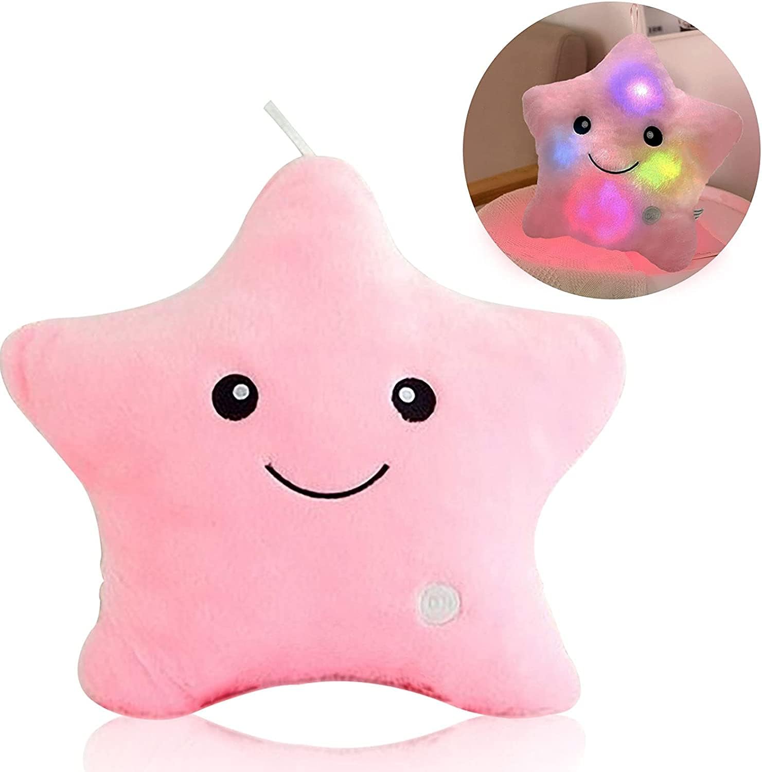 KAHEAUM LED Light Up Plush Star Pillow for Kids