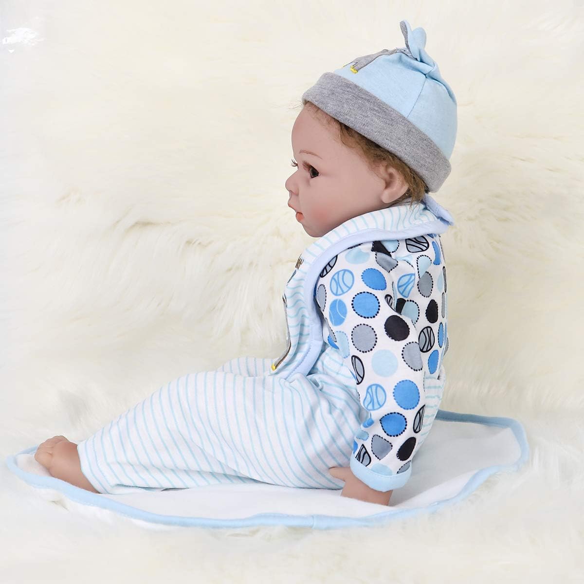 ENADOLL 22 Reborn Baby Blue Elephant Outfit Set