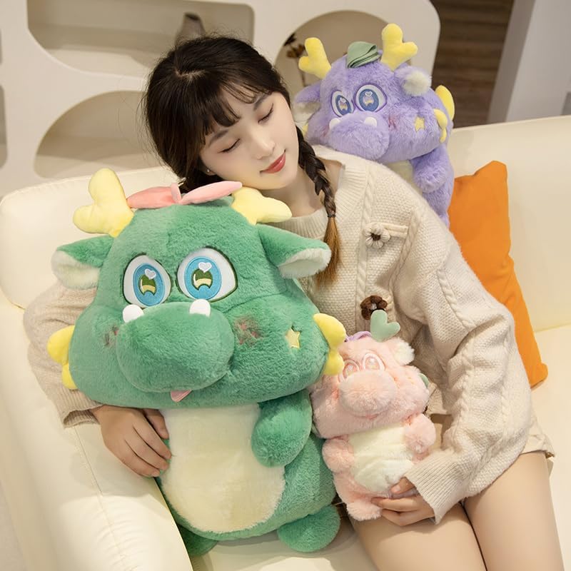10 Inch Chinese Dragon Plush Pillow Toy for Kids and Lovers Purple