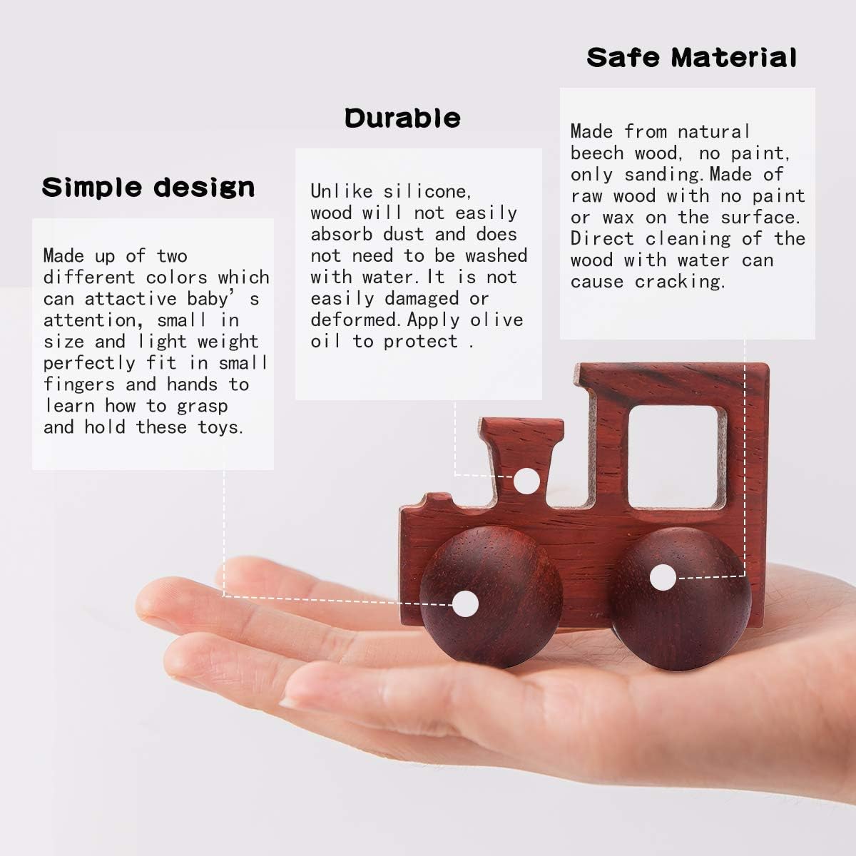 Promise Babe 2pc Wooden Rattle and Car Toys 1