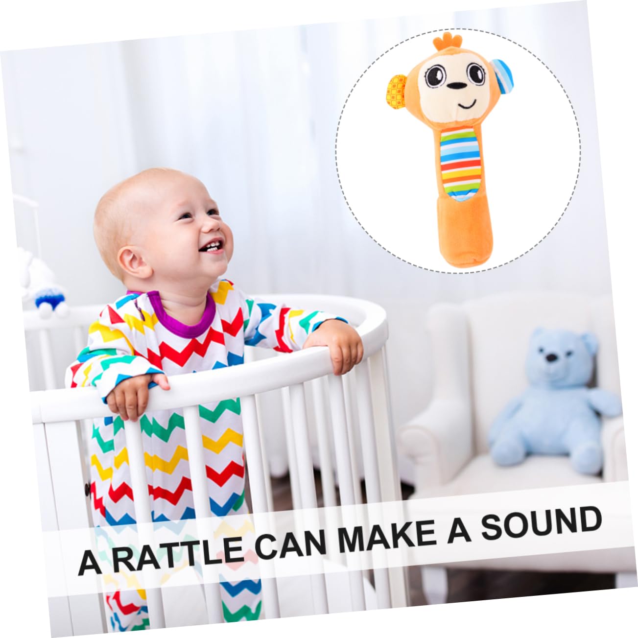 Milisten Plush Animal Rattle with Orange Fabric