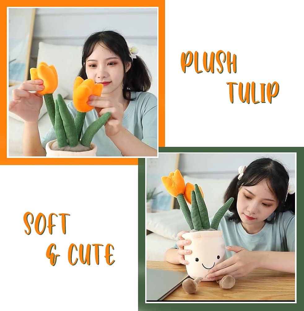 AULUDA Tulip Plush Toy 13 Huggable Plant Friend Pillow