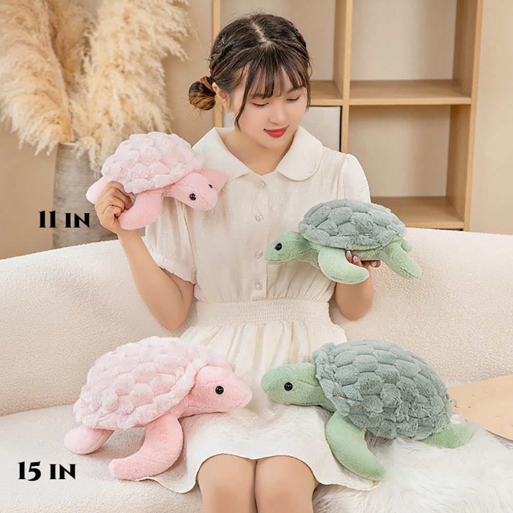 DISXENT Super Cute Pink Sea Turtle Plush Toy 11in