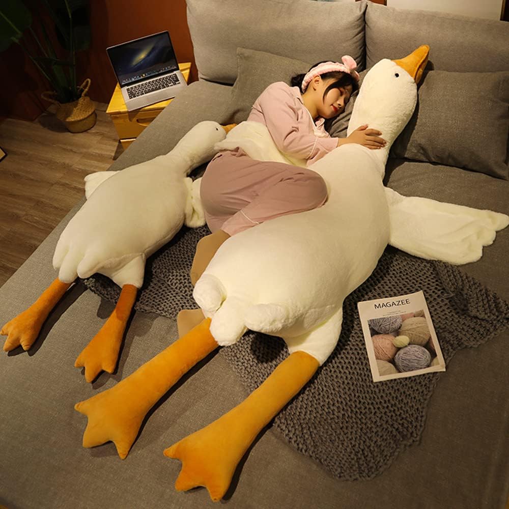 FANGYU Goose Plush Pillow Toy Big White Swan for Everyone