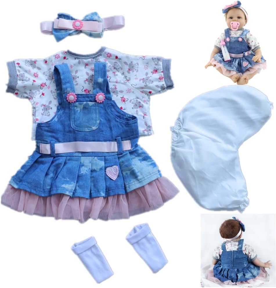 ZIYIUI Reborn Baby Doll 5pcs Outfit for 17-22 Inch Girl