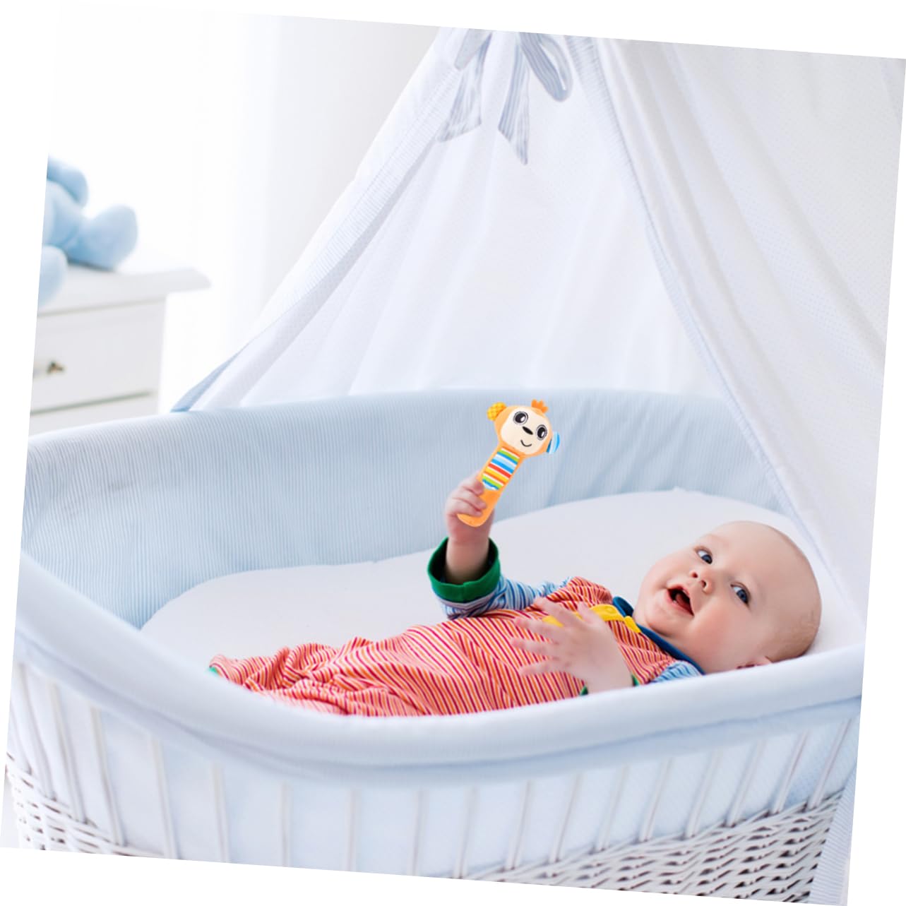 SUPVOX Plush Rattle Monkey Toy for Newborn Baby