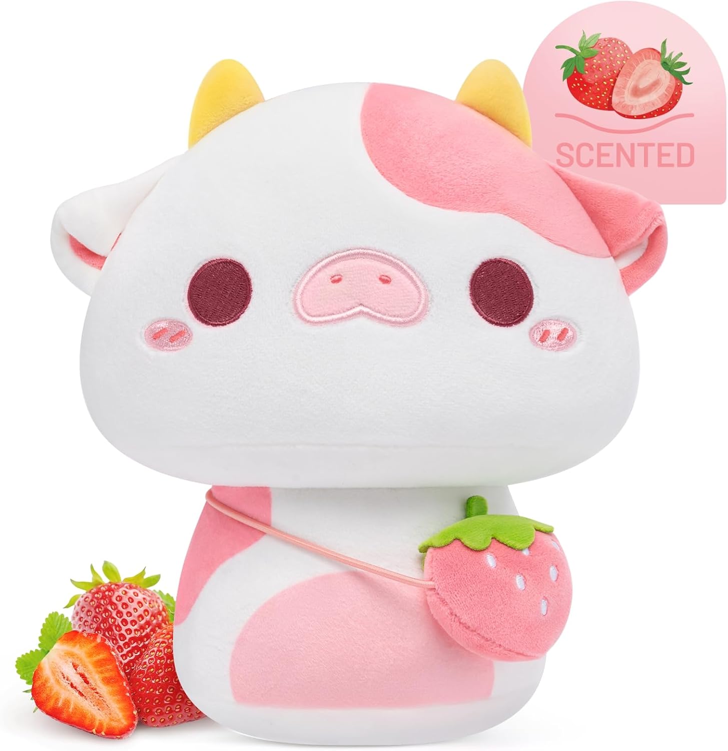 Scented Plush Strawberry Cow Pillow