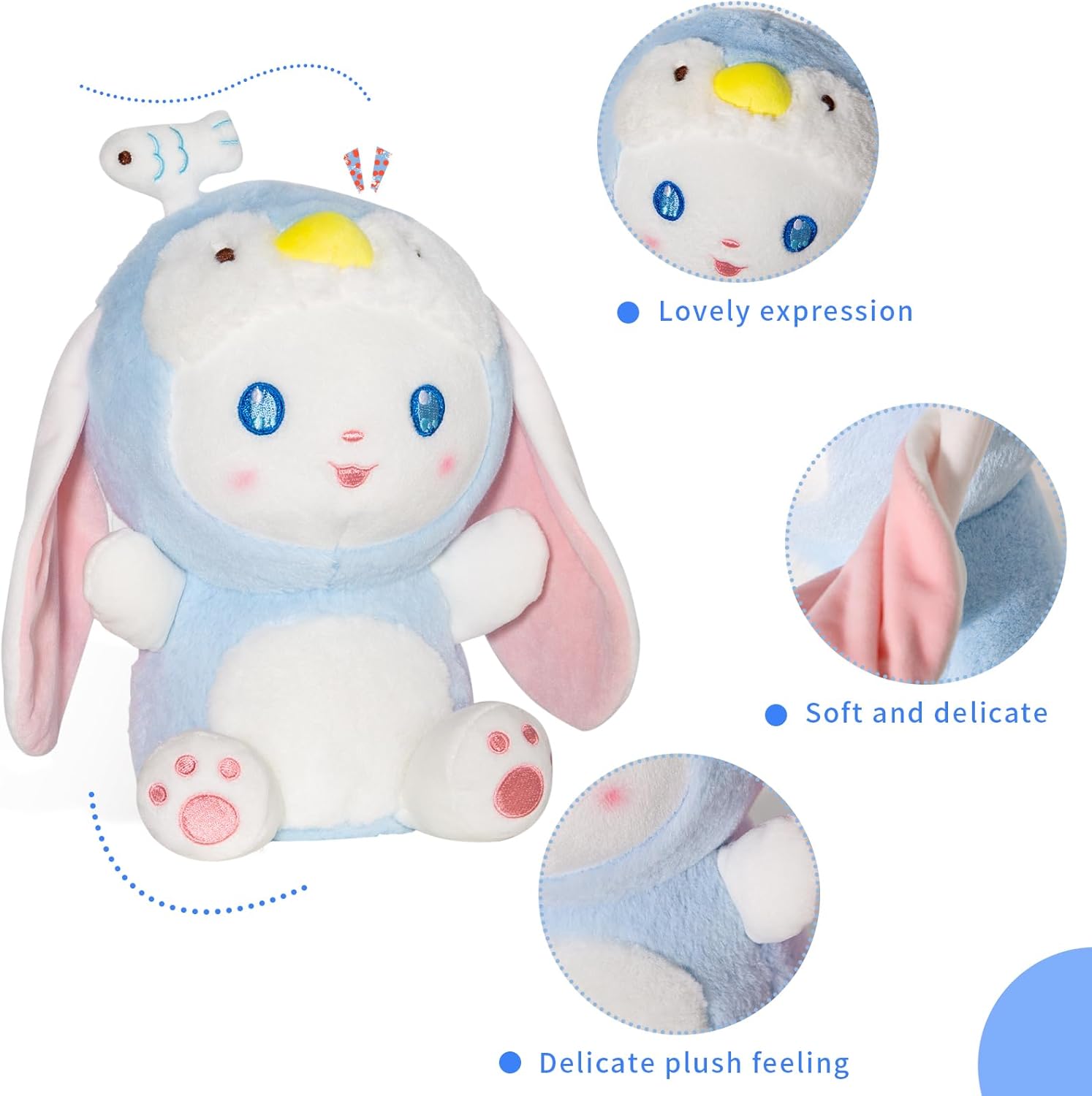 10 Penguin Bunny Plush Pillow Squishy Soft Kawaii Plushie