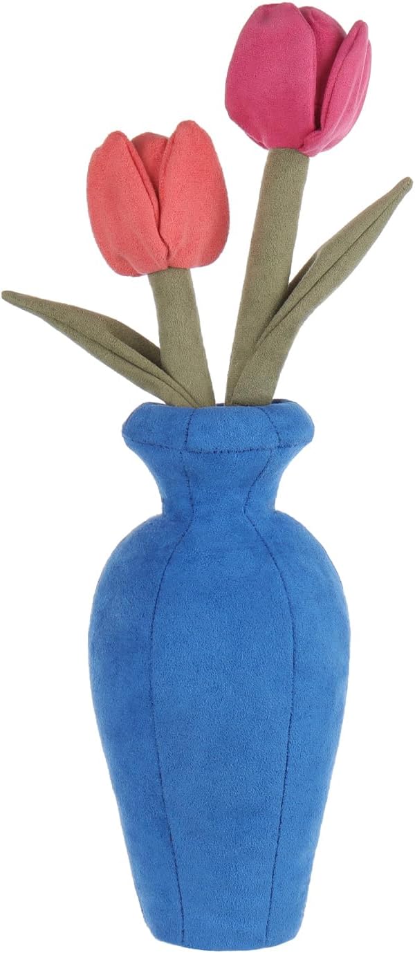Apricot Lamb Potted Flower Plush Tulips 15 Inches