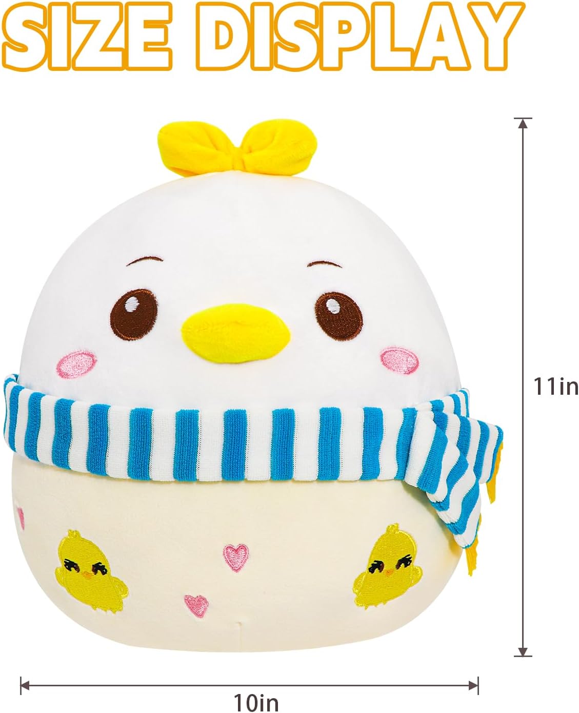 Cute Chicken Plush Pillow with Scarf for Kids and Adults