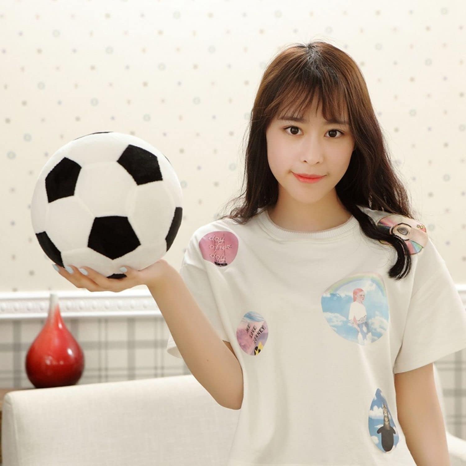 Plush Soccer Ball 118 Inch Soft Football Stuffed Toy Pillow