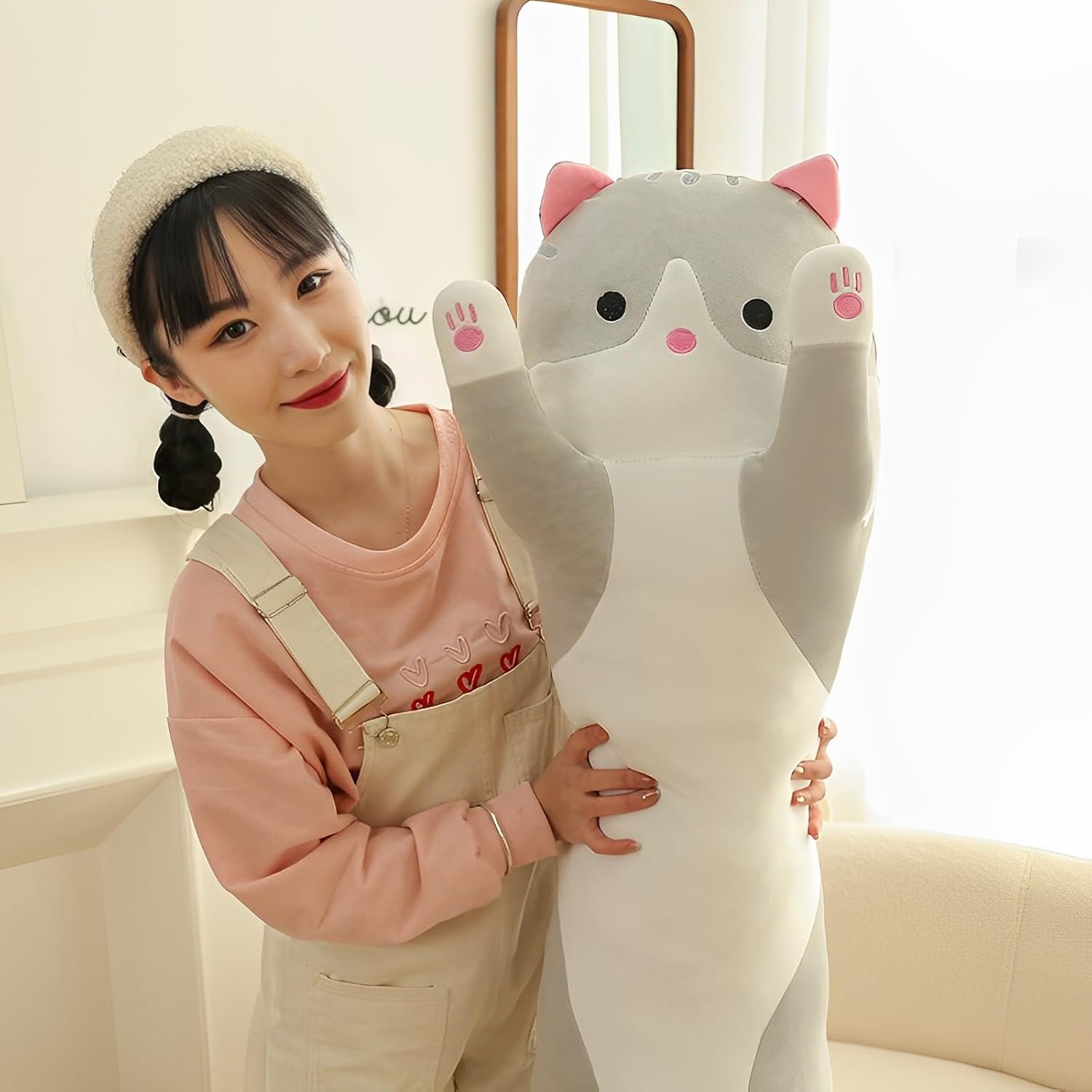 WUYU Plush Cat Pillow Soft Stuffed Kitten Toy for Kids