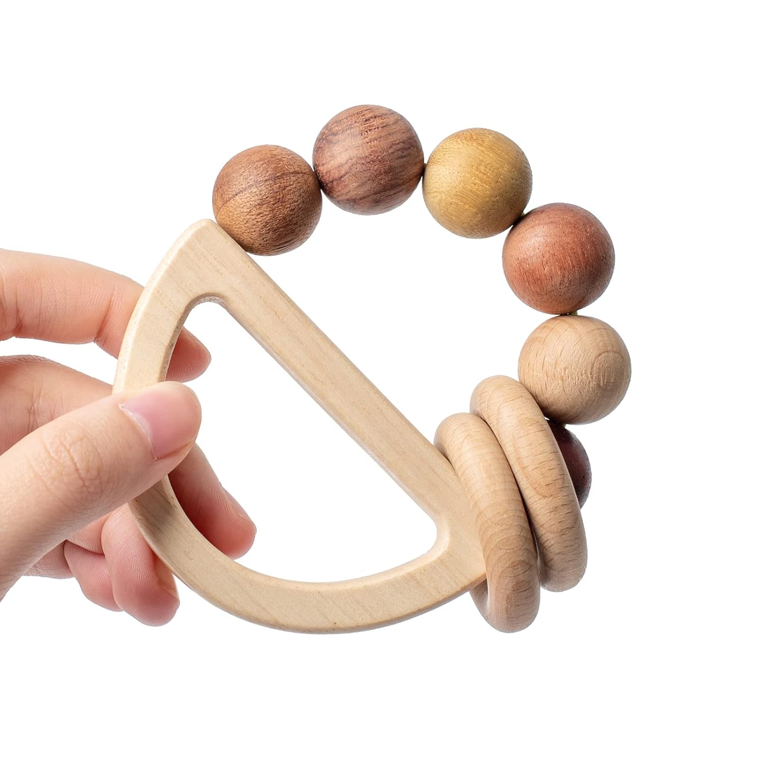 Busy Edition Wooden Rattles for Newborns and Toddlers 0-12 Months