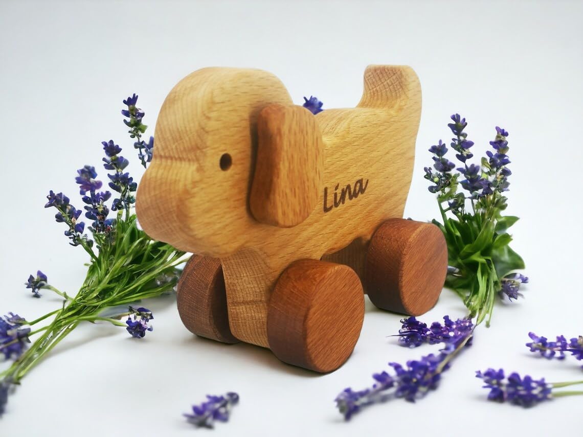 Personalized Wooden Dog Toy For Baby Boy