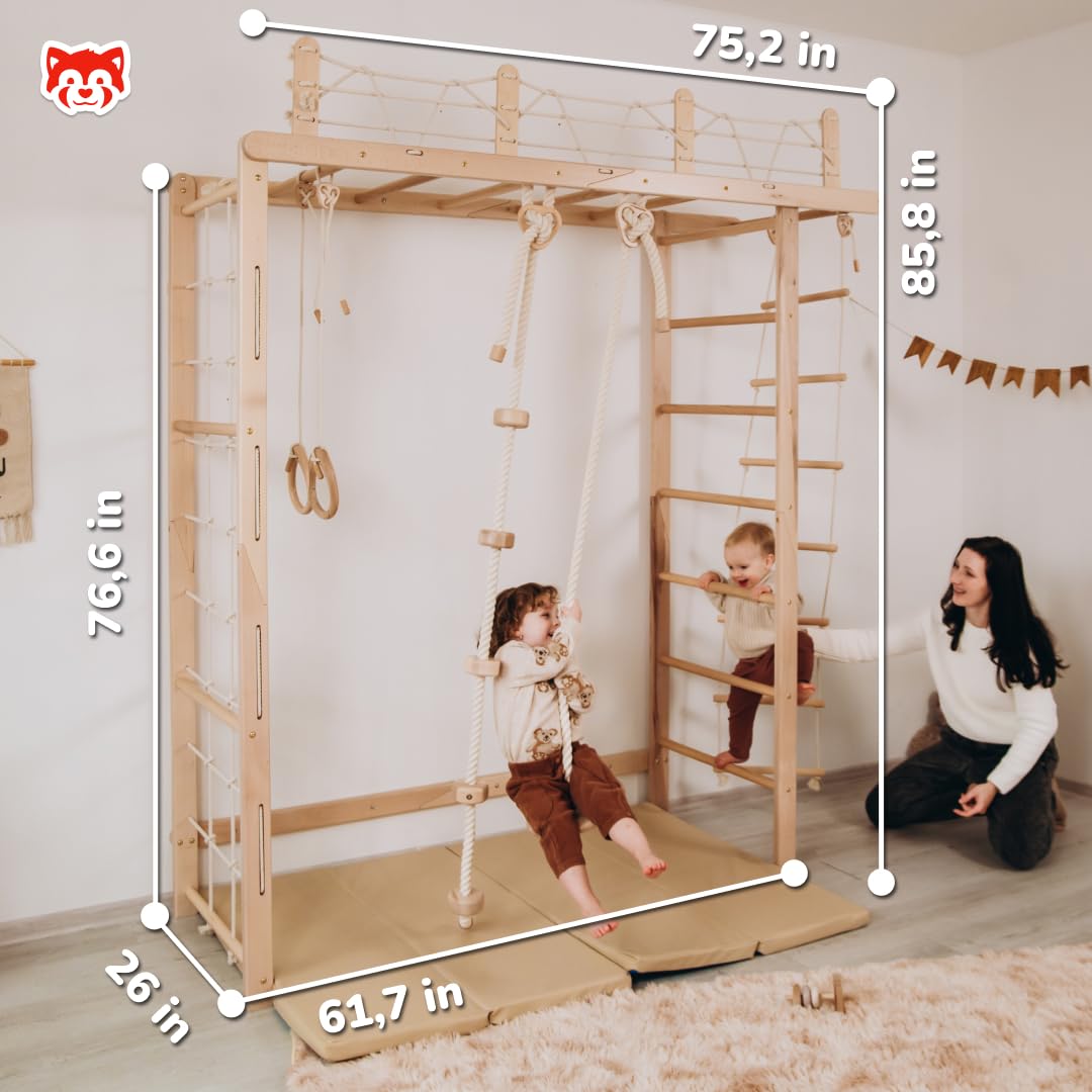 Wood And Hearts Bridge Swedish Ladder - Indoor Play Gym for Kids