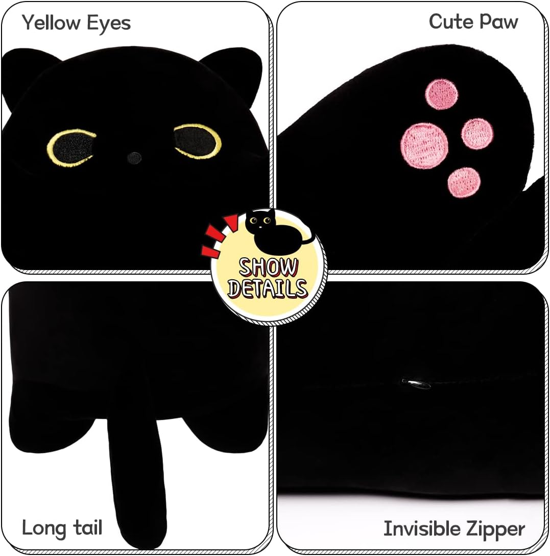 Snowolf Black Cat Plush Pillow 70cm275inch