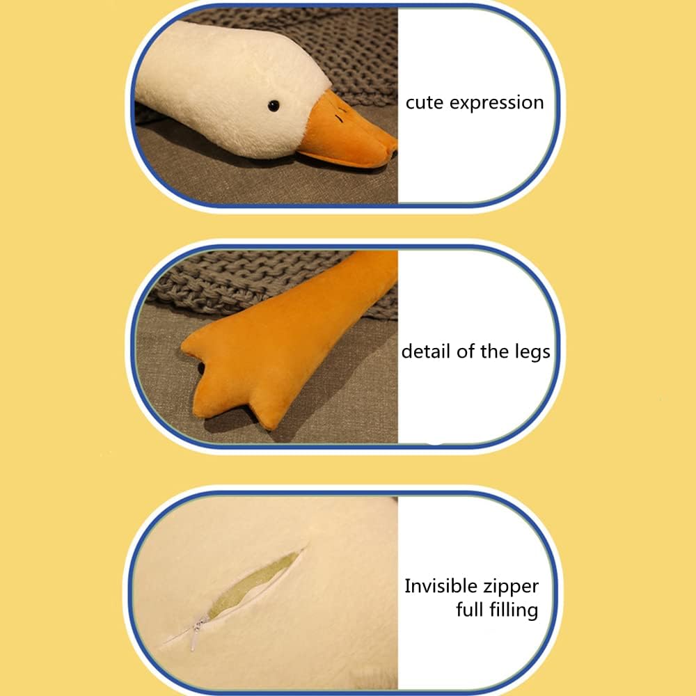 FANGYU Goose Plush Pillow Toy Big White Swan for Everyone