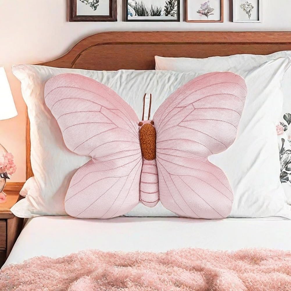 Butterfly Shaped Plush Pillow All Pink