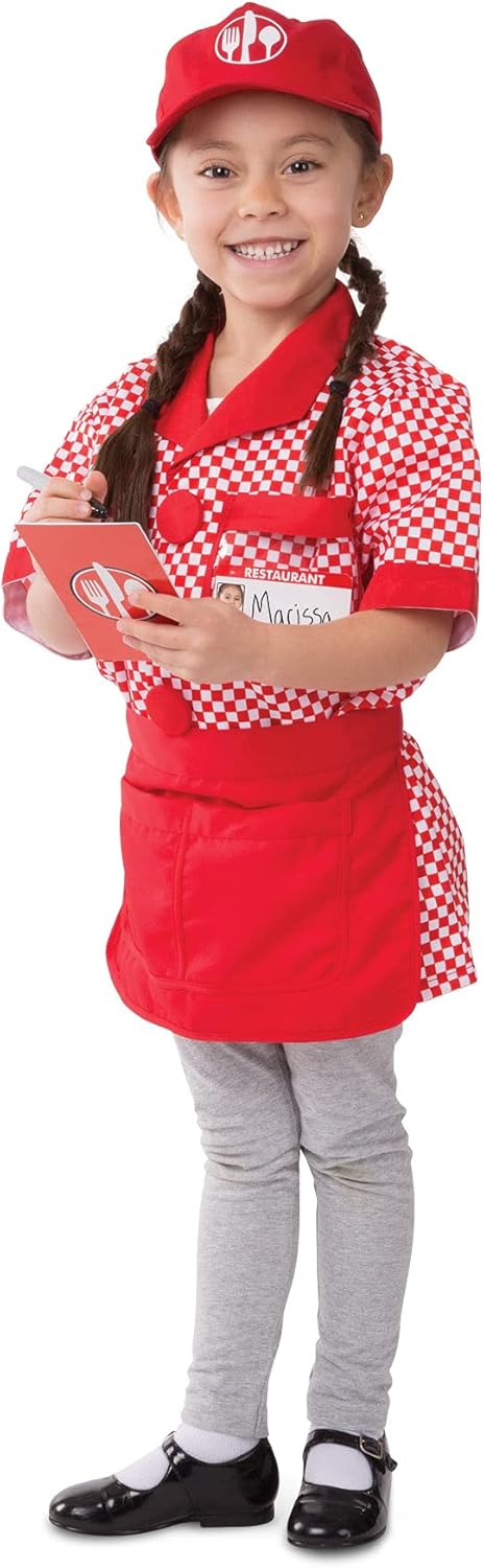 Melissa Doug Server Role Play Costume for Kids Ages 3-6