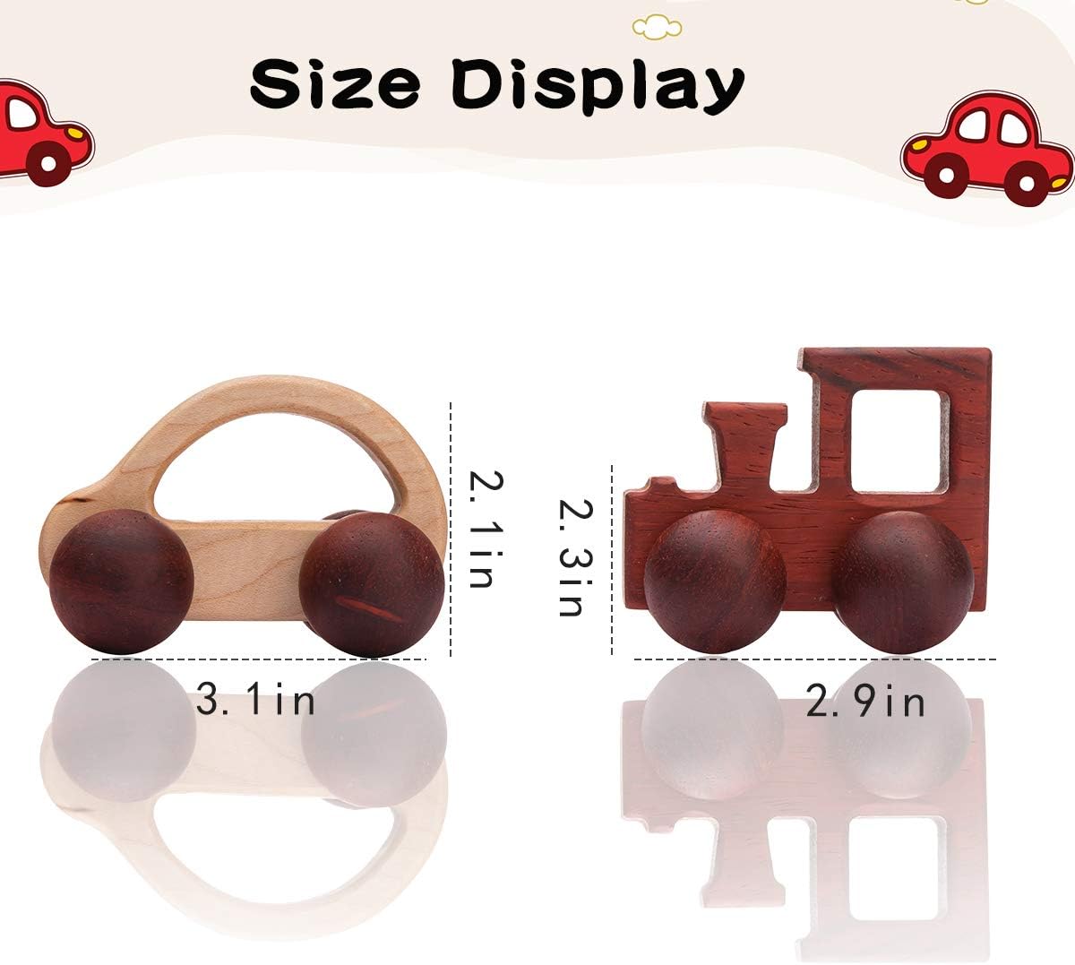 Promise Babe 2pc Wooden Rattle and Car Toys 1