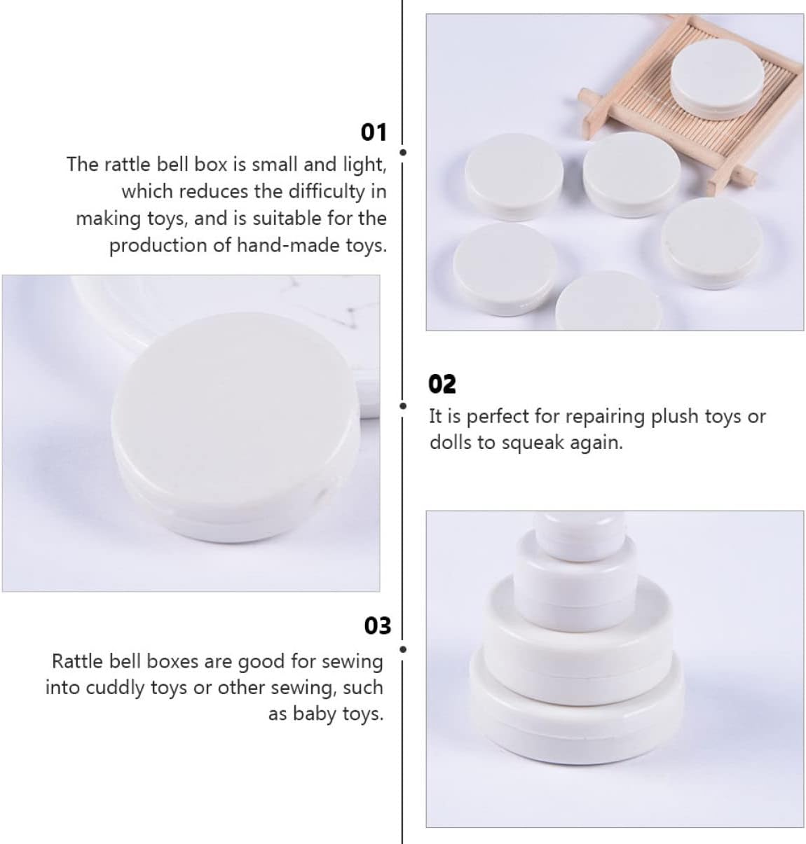 Homoyoyo 100Pcs Rattle Ring Boxes for Baby and Pet
