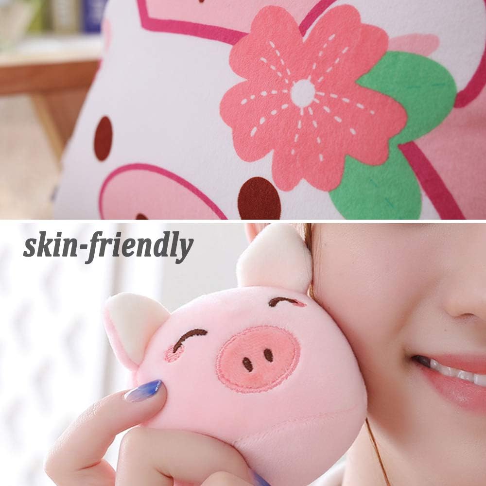 REFAHB Cute Throw Pillow with Fluffy Stuffed Pigs