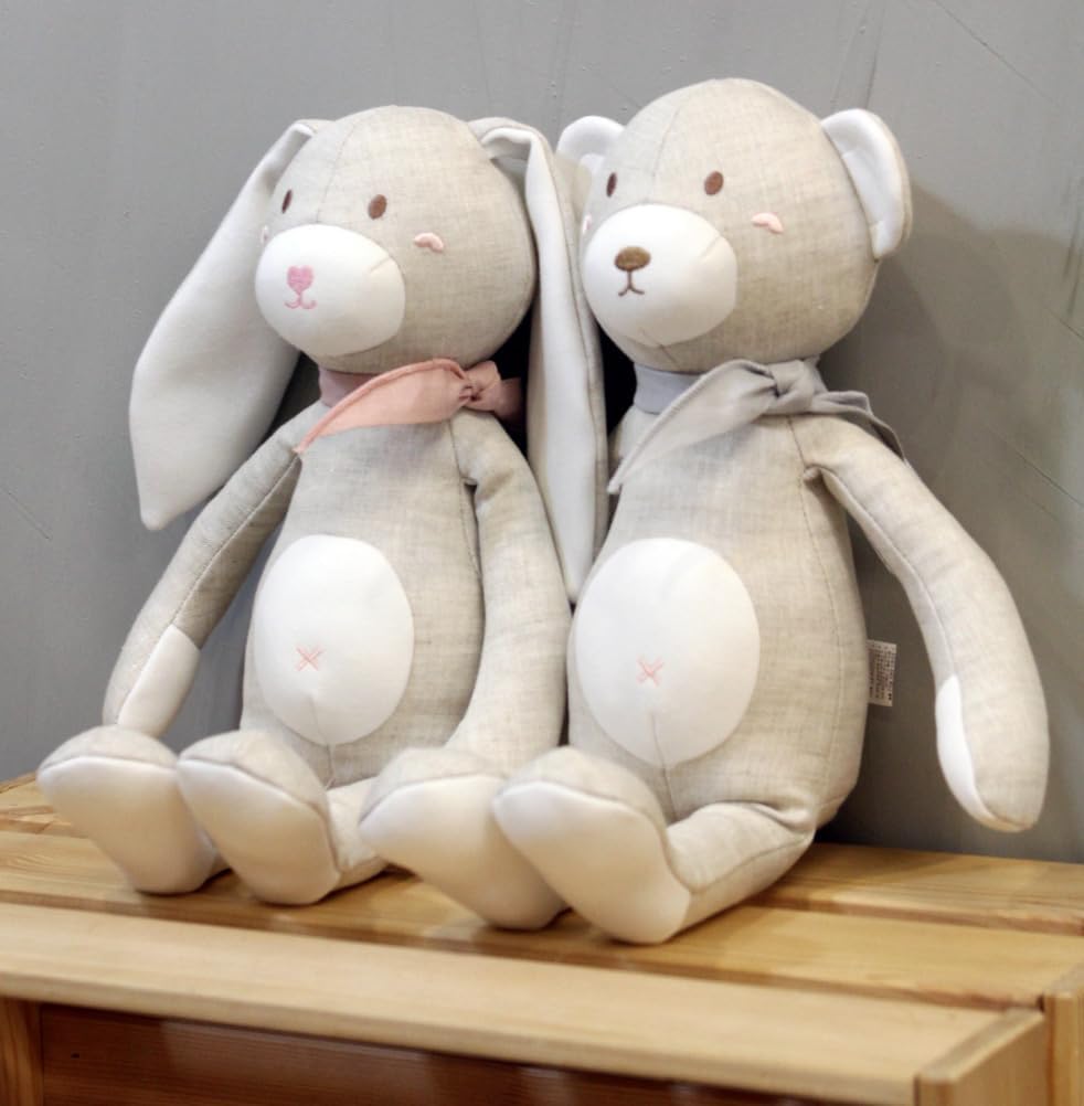 STOLLEEN 2pcs Cute Teddy Bear Bunny Stuffed Animal Set