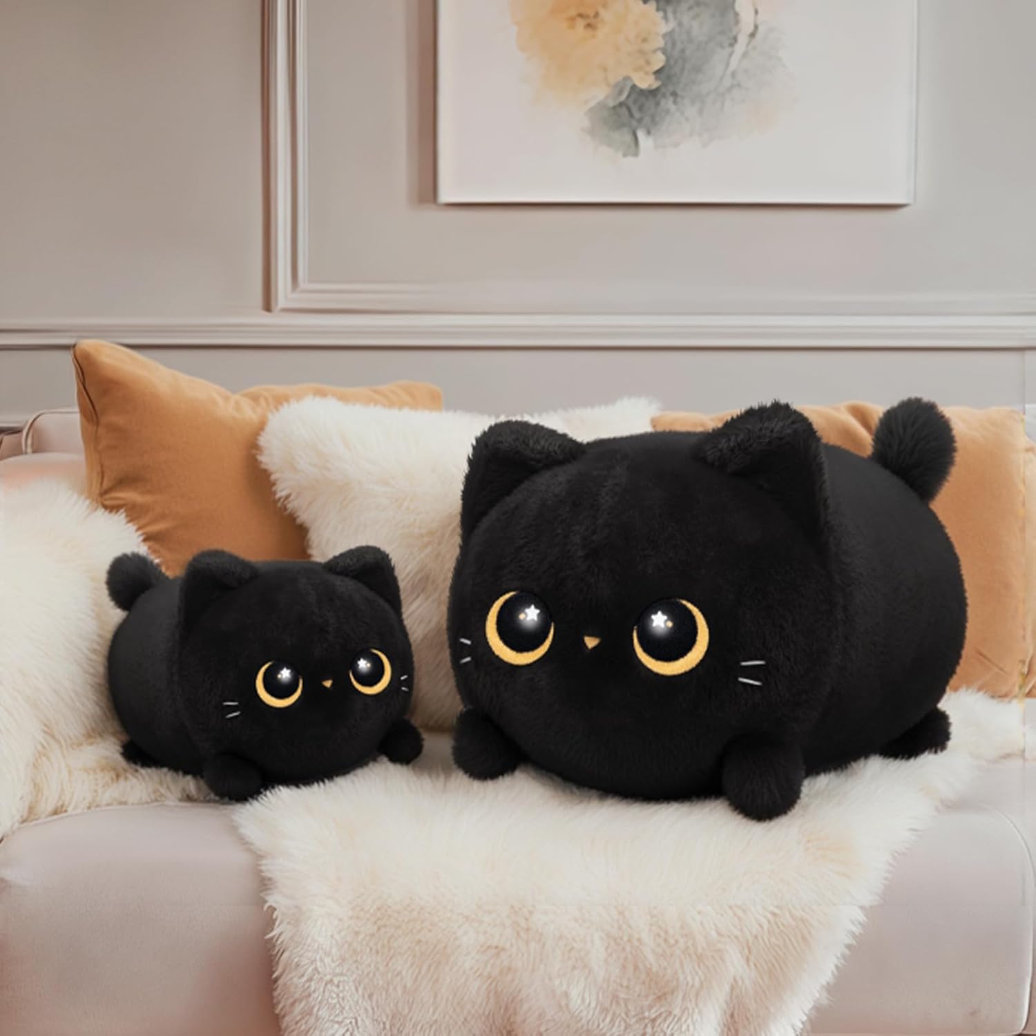 Soft Black Cat Plush Pillow Toy 8 Inch 1
