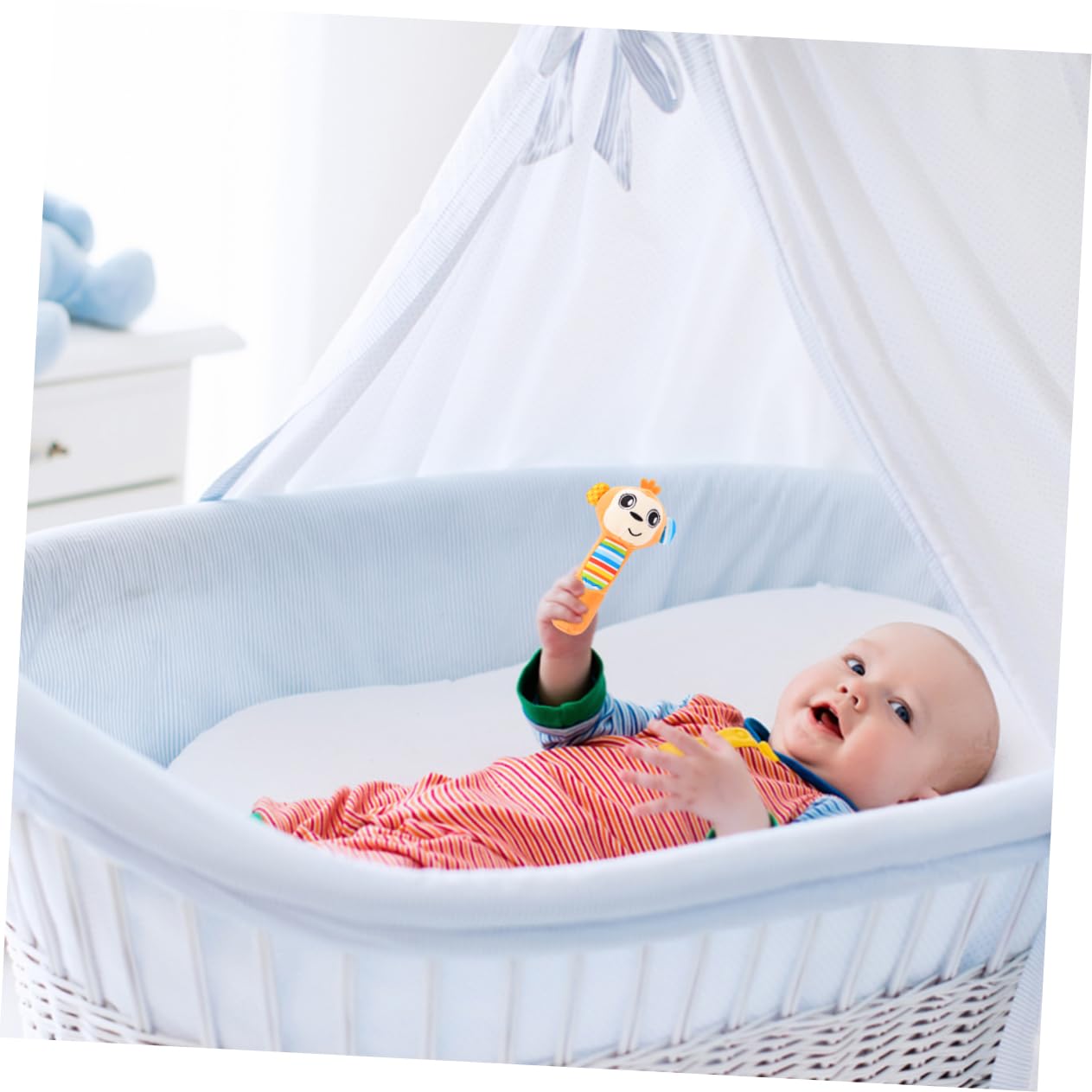 Milisten Plush Animal Rattle with Orange Fabric