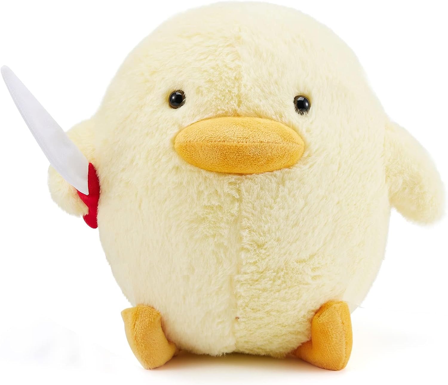 Kephay Cute Duck Plush Toy with Knife 118 Inch Yellow Stuffed Animal