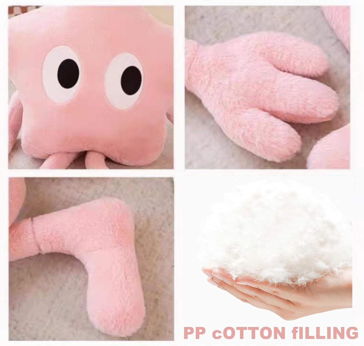 ELKOHA Long Star Plush Pillow Cute Stuffed Animal Kawaii Soft Plushies