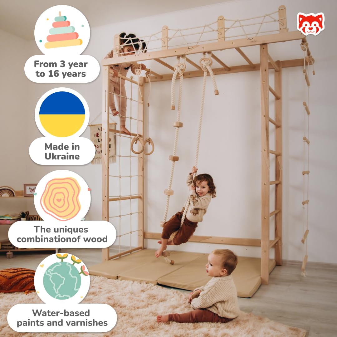 Wood And Hearts Bridge Swedish Ladder - Indoor Play Gym for Kids