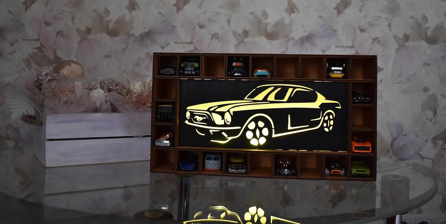 Premium Wooden Toy Car Parking Storage for Kids