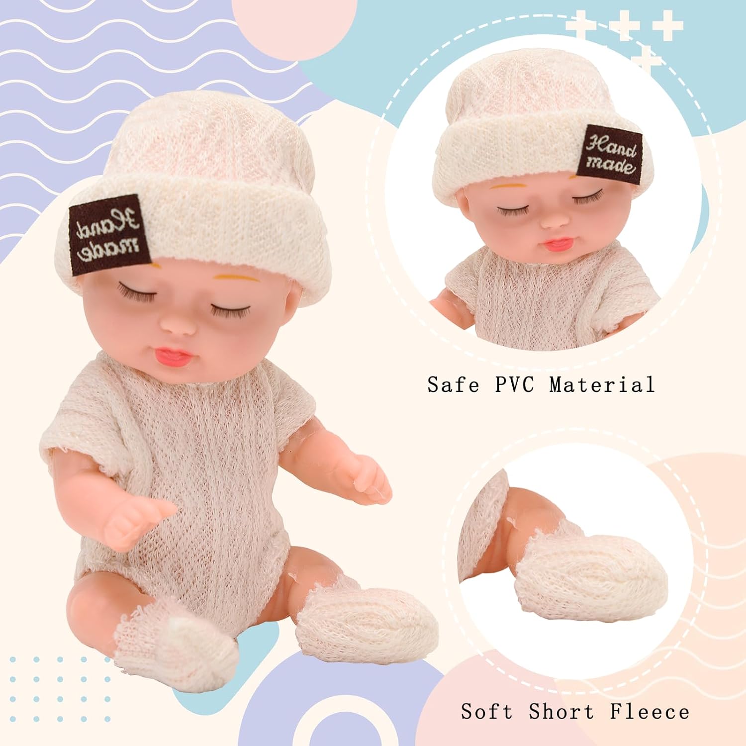 4 Inch Realistic Baby Dolls with Animal Clothes 4PCS