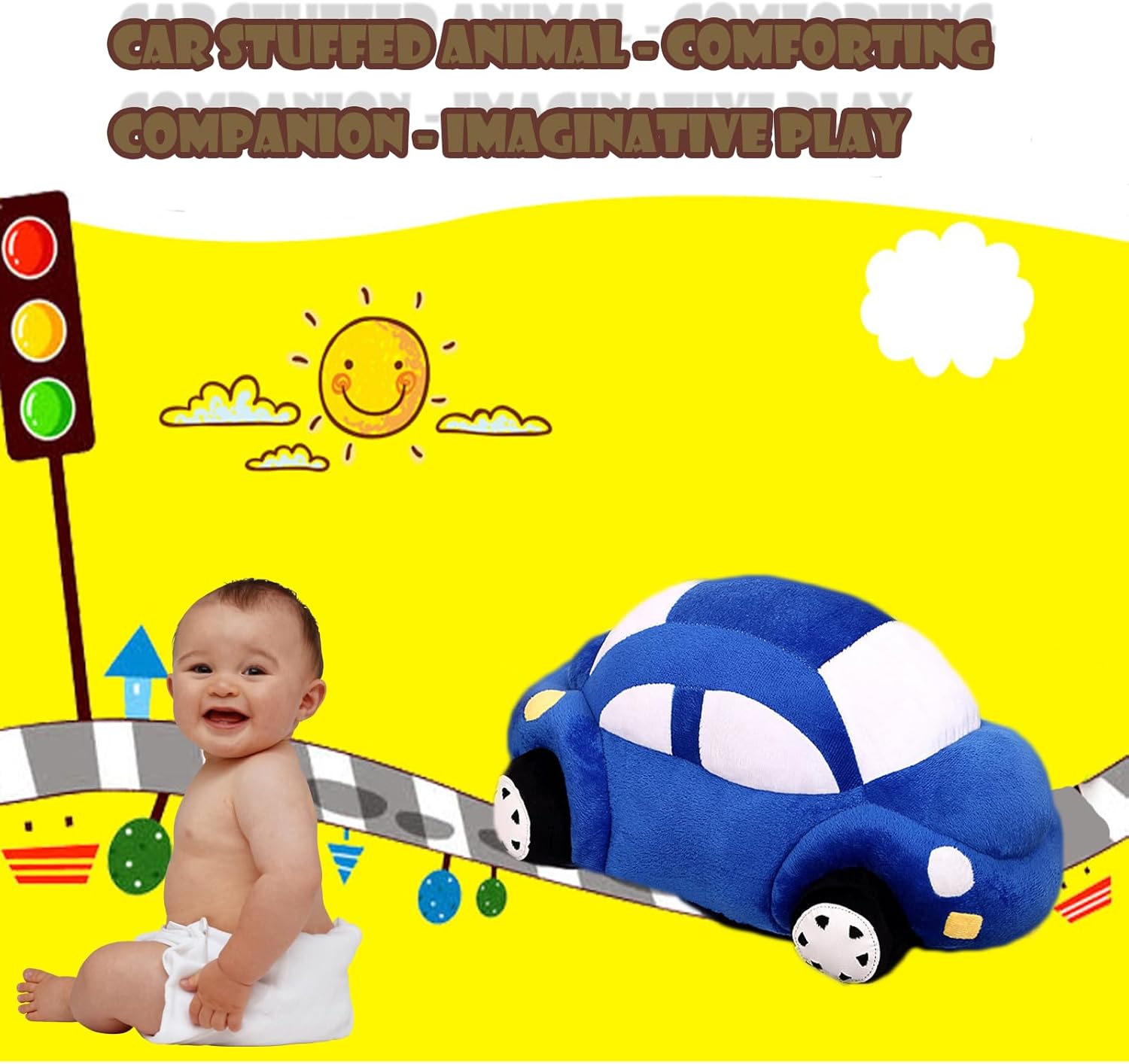 CHELEI2019 Blue Car Plush Pillow Toy 126 Inch