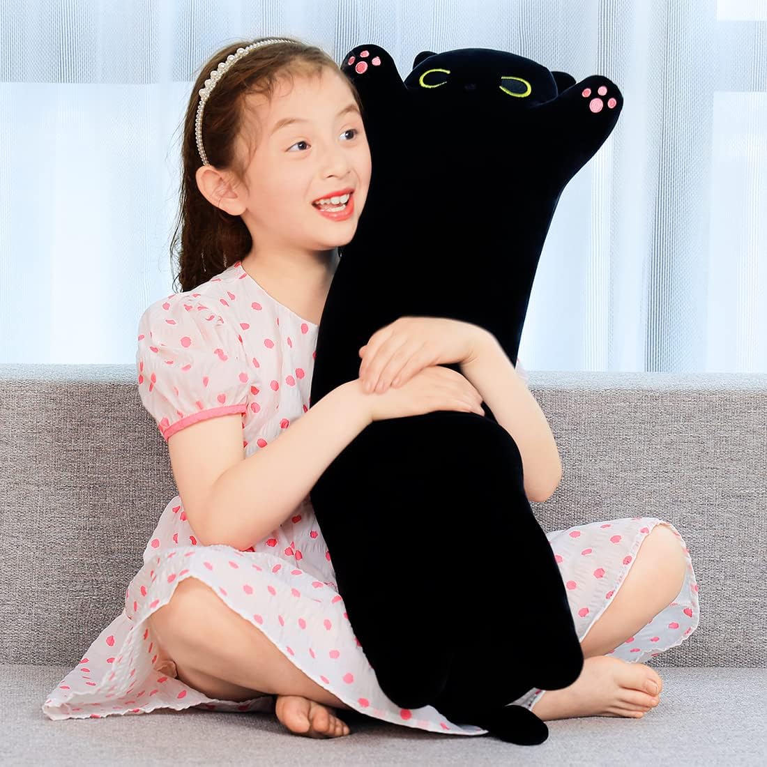 Snowolf Black Cat Plush Pillow 70cm275inch